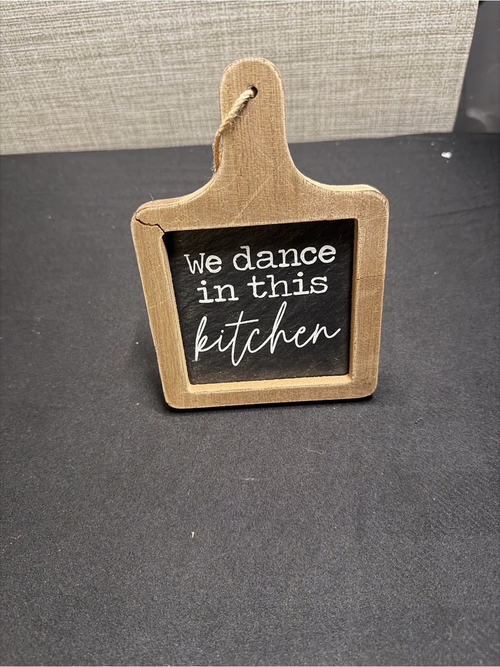 Rustic Wood 'We Dance in This Kitchen' Paddle Sign - Brown
